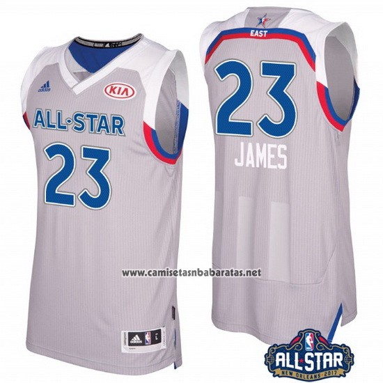 Camiseta All Star 2017 Cleveland Cavaliers Lebron James #23 Gris
